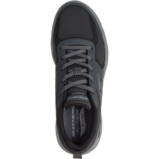 Skechers Arch Fit Summits Leege Lädersko för män i kolgrått läder/nät/svarta detaljer - Image 3