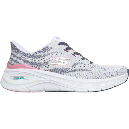 Skechers Arch Fit 3.0 Textile Women's White Mesh/Multi Trim Trainers - Image 4