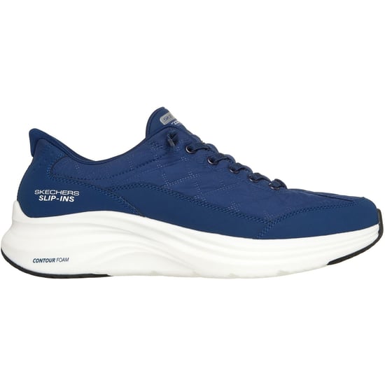 Skechers Contour Foam Cozy Fit Textile Men's Blue Cozypoly/White Trim Trainers - Image 4