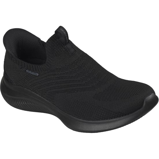 Skechers Ultra Flex 4.0 Pure Dream Textiel Dames Zwarte Gebreide/S Randen Sneakers - Image 1