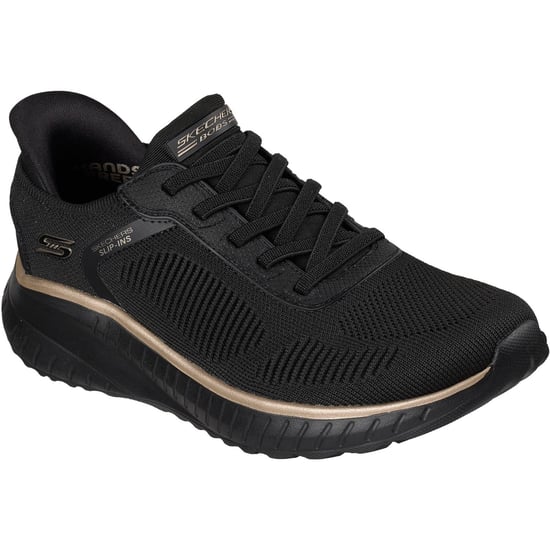 Skechers BOBS Sport Squad Chaos Textiel Dames Zwart / Roze Gouden Sneakers - Image 1