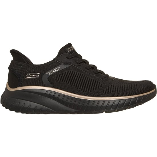 Skechers BOBS Sport Squad Chaos Textiel Dames Zwart / Roze Gouden Sneakers - Image 5
