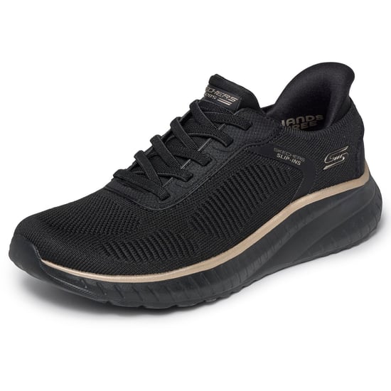 Skechers BOBS Sport Squad Chaos Textiel Dames Zwart / Roze Gouden Sneakers - Image 6