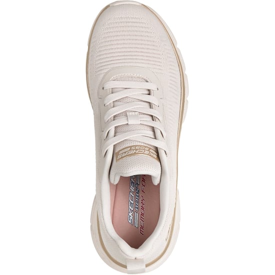 Skechers Bobs B Flex Hi Flying Dam Vita/Gyllene Konstruerade Stickade Träningsskor - Image 3