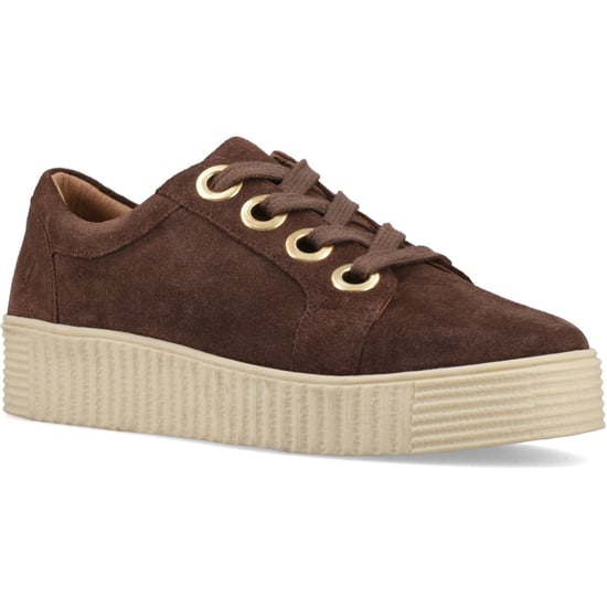 Hush Puppies Tamsin Suède Dames Chocolade Slim Fit Sneakers - Image 1