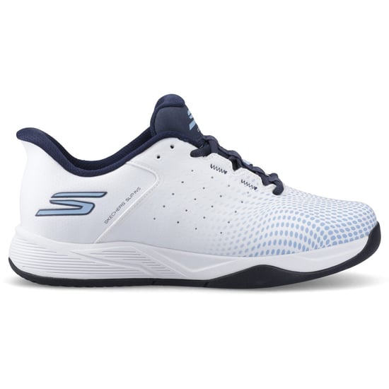 Skechers Slip-ins Relaxed Fit Viper Court Reload Men's White/Navy Blue Trainers - Image 5