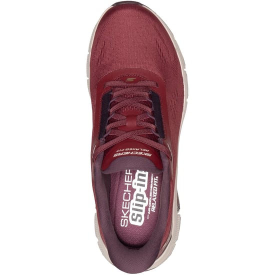 Skechers Relaxed Fit Flex Zayder Textil Herr Burgundy Mesh/Syntetiska Träningsskor - Image 3