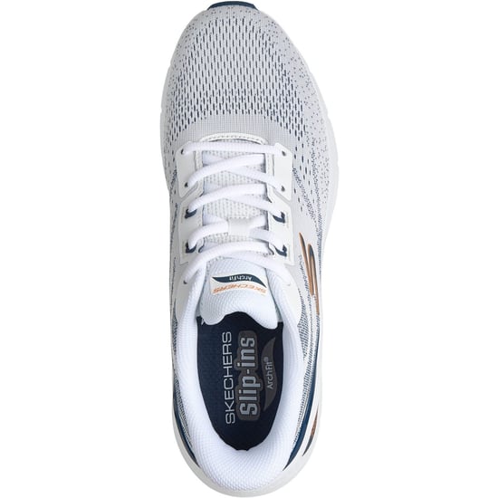 Skechers Arch Fit 3.0 Textile Men's White Mesh/Tpu/Navy Trim Trainers - Image 3