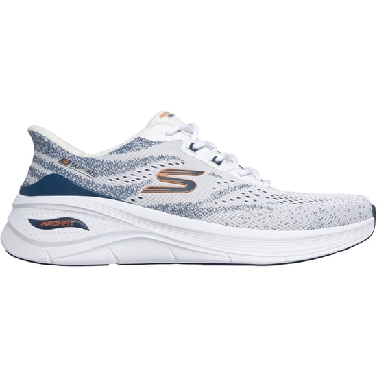 Skechers Arch Fit 3.0 Textile Men's White Mesh/Tpu/Navy Trim Trainers - Image 4