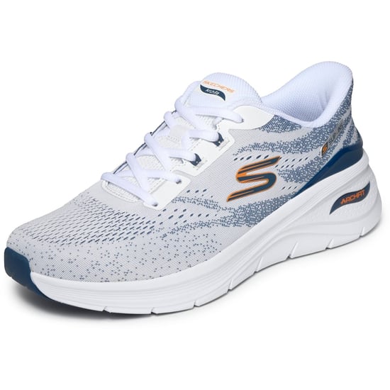Skechers Arch Fit 3.0 Textile Men's White Mesh/Tpu/Navy Trim Trainers - Image 5