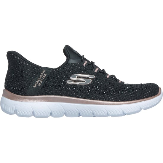 Skechers Summits Brilliant Shine Dames Zwarte Maat/Roze Gouden Details Sneakers - Image 4
