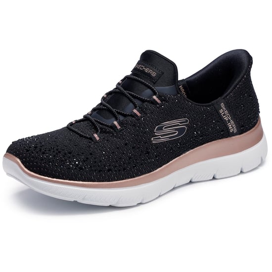 Skechers Summits Brilliant Shine Dames Zwarte Maat/Roze Gouden Details Sneakers - Image 5