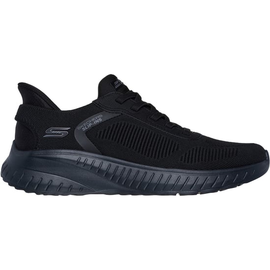 Skechers BOBS Sport Squad Chaos Solid Step Men's Black / Black Sole Trainers - Image 4