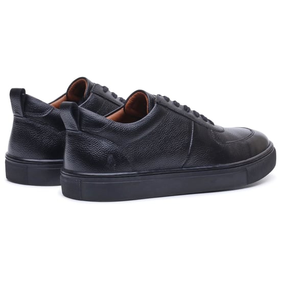 Hush Puppies Ciro Leather Men's BLACK Trainers - Image 2