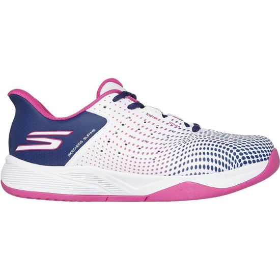 Skechers Slip-ins Relaxed Fit Viper Court Reload Womens White/Navy/Pink Trainers - Image 5
