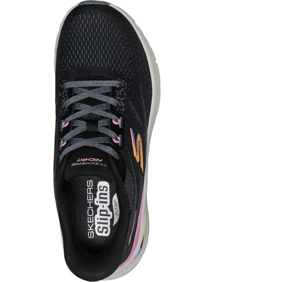 Skechers Arch Fit 3.0 Textile Women's Black Mesh/Multi Trim Trainers - Image 3