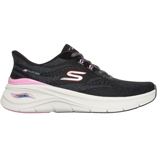 Skechers Arch Fit 3.0 Textile Women's Black Mesh/Multi Trim Trainers - Image 4