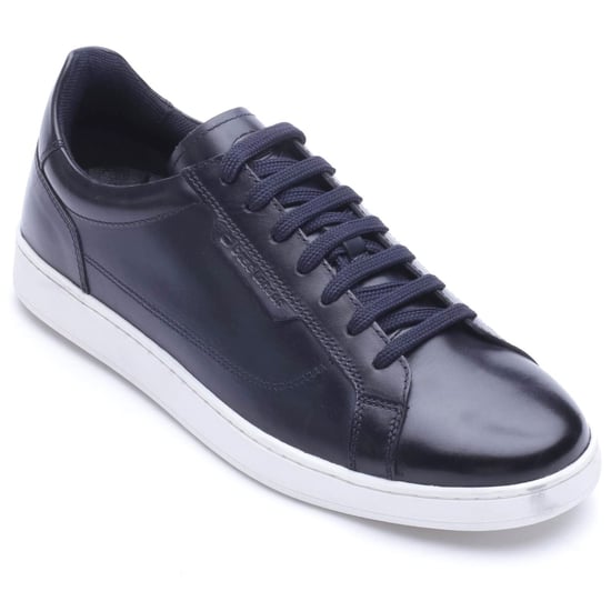 Base London Zammo Leather Men's NAVY Trainers - Image 1