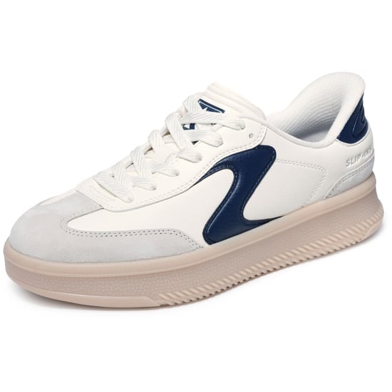 Skechers Hotshot HI - Verhoogde Luxe Polyurethaan Dames Sneakers Off White/Navy - Image 6