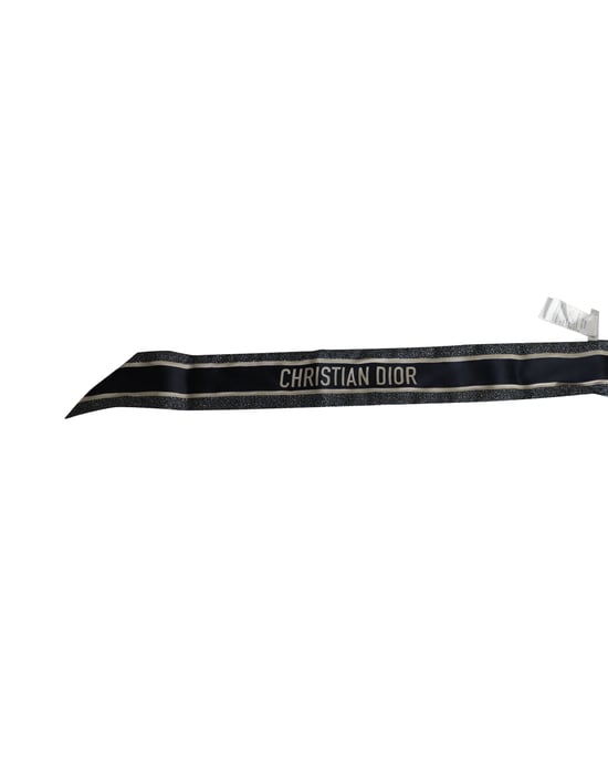 Dior Oblique Mitzah Scarf in Navy Blue Silk - Image 2