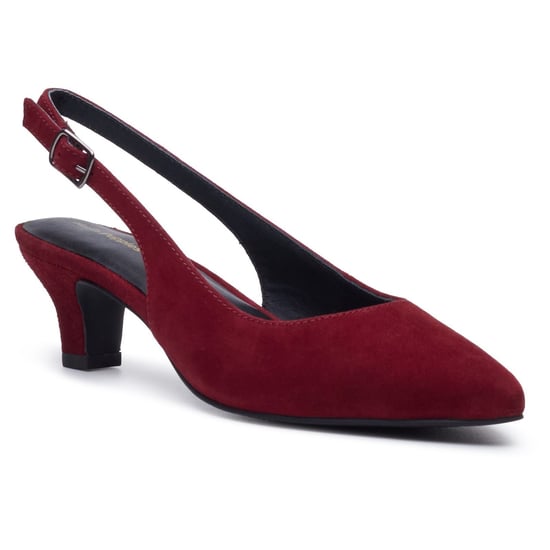 Hush Puppies Nahla Buckle Kitten Heel Women's Bordeaux Pointy Slingback Shoes - Image 1
