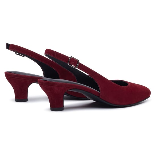 Hush Puppies Nahla Buckle Kitten Heel Women's Bordeaux Pointy Slingback Shoes - Image 2