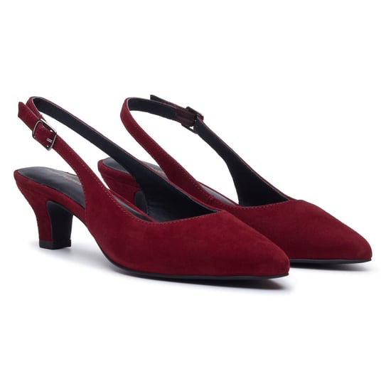Hush Puppies Nahla Buckle Kitten Heel Women's Bordeaux Pointy Slingback Shoes - Image 3