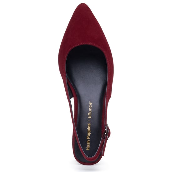 Hush Puppies Nahla Buckle Kitten Heel Women's Bordeaux Pointy Slingback Shoes - Image 5