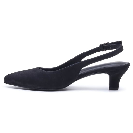 Hush Puppies Nahla Buckle Kitten Heel Women's Black Pointy Slingback Shoes - Image 6