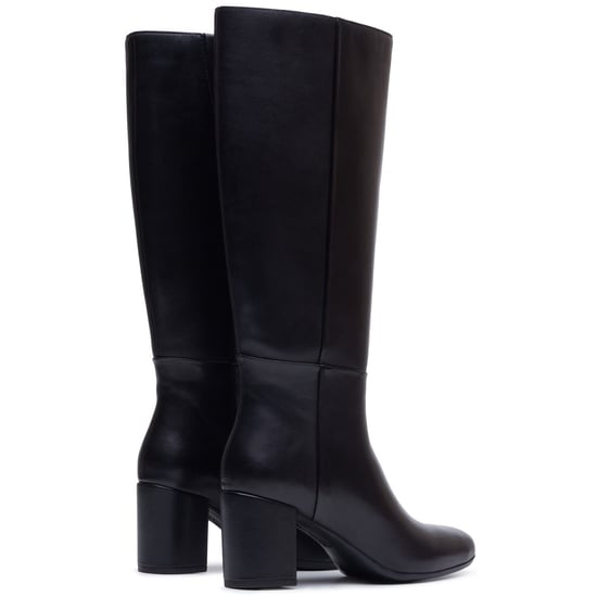 Hush Puppies Oprah Long Leather Women's Black Heeled Knee High Boots - Image 2