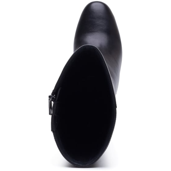 Hush Puppies Oprah Long Leather Women's Black Heeled Knee High Boots - Image 4