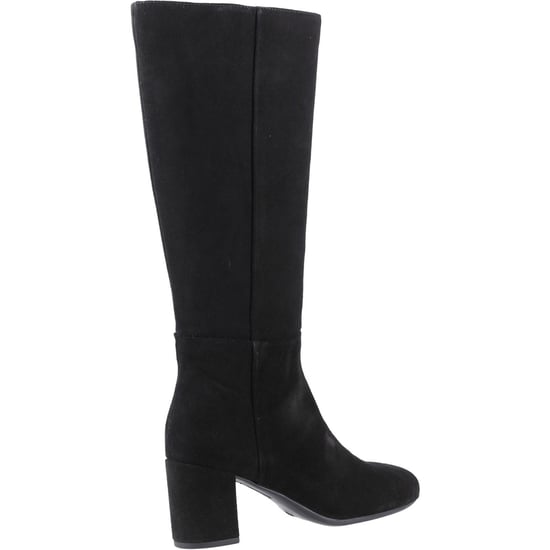 Hush Puppies Oprah Suede Long Leather Women's Black Heeled Knee High Boots - Image 2