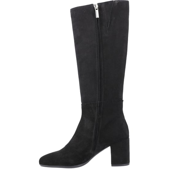Hush Puppies Oprah Suede Long Leather Women's Black Heeled Knee High Boots - Image 4