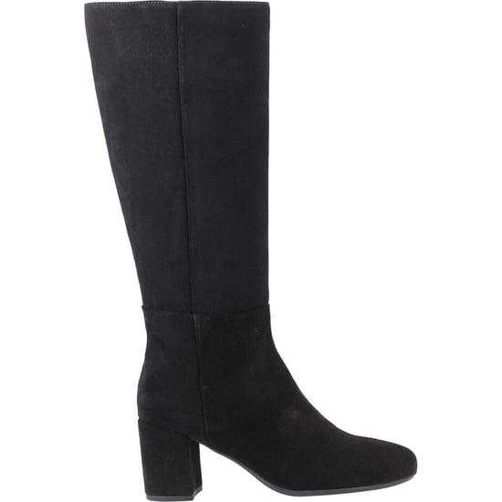 Hush Puppies Oprah Suede Long Leather Women's Black Heeled Knee High Boots - Image 5