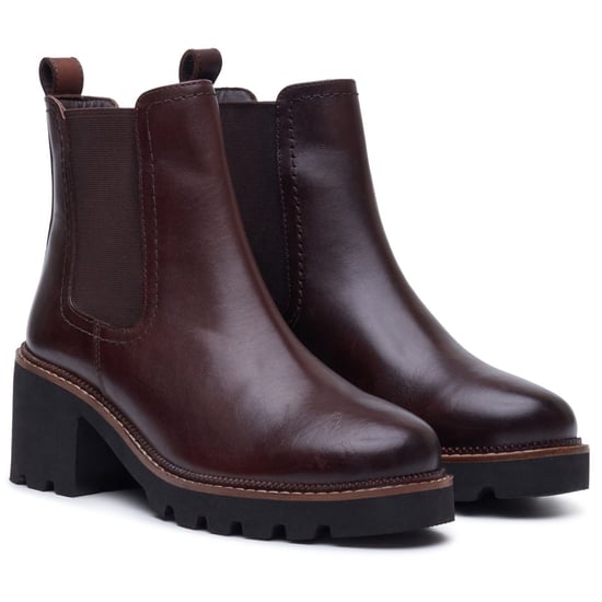 Hush Puppies Gaia Leren Dames Chocolade geklede Chelsea Boots - Image 3