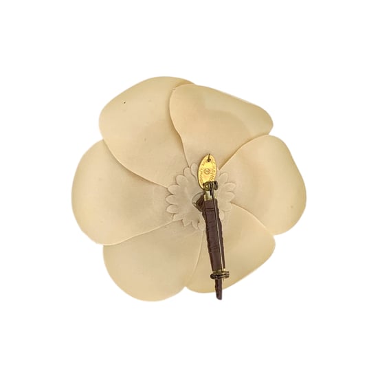 Chanel Vintage stoffen broche Camelia - Image 3