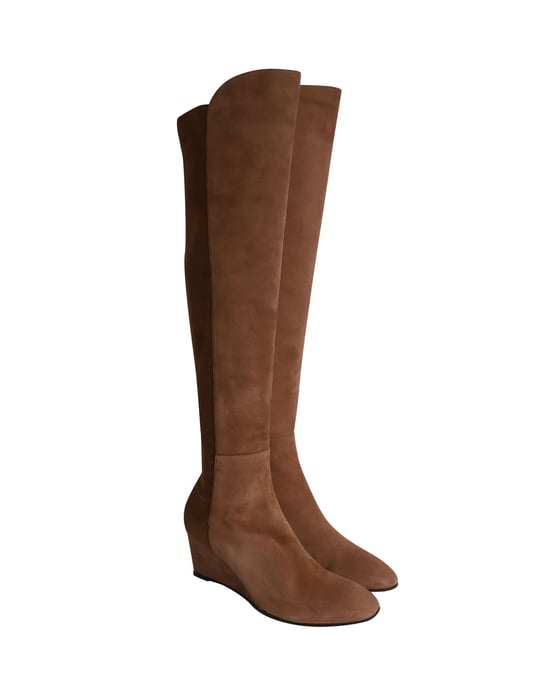 Stuart Weitzman Blaire Knee-Boots in Brown Suede - Image 3