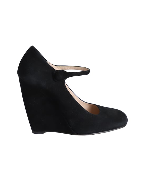 Miu Miu Wedge Pumps in Black Suede - Image 1