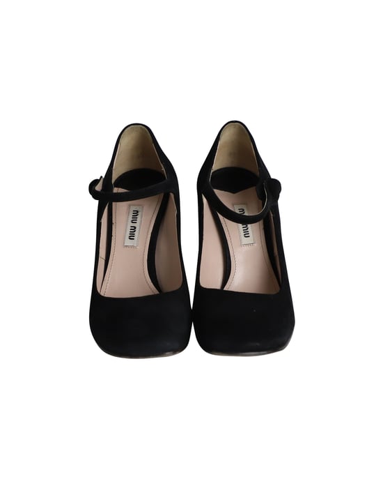 Miu Miu Wedge Pumps in Black Suede - Image 2