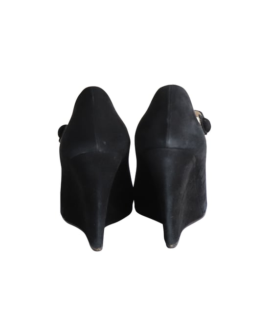 Miu Miu Wedge Pumps in Black Suede - Image 5