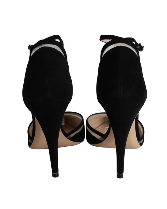 Nicholas Kirkwood Pearl Embellished Ankle Strap Pumps in Black Suede - Image 4