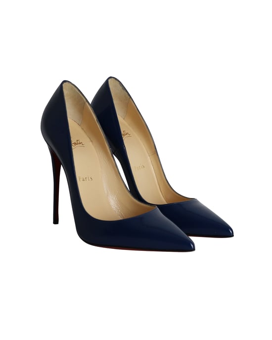 Christian Louboutin So Kate Pumps in Dark Blue Patent Leather - Image 3