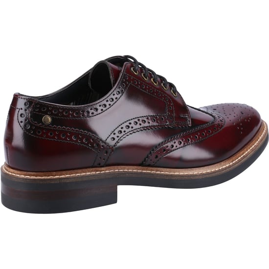 Base London Woburn Excel Läder Herrskor Bordo Brogues - Image 2