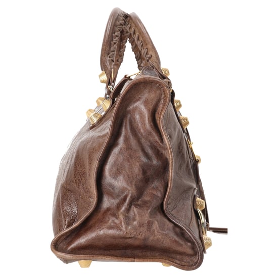 Balenciaga Chevre Giant Gold Motorcycle City Bag in Brown Leather - Image 4