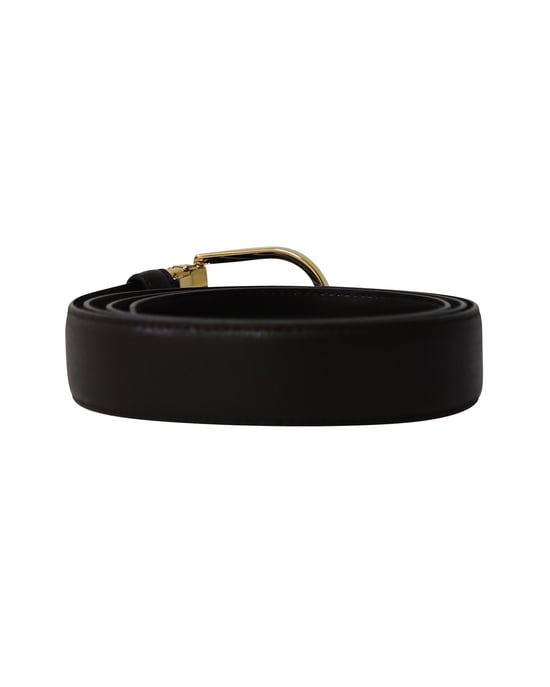 Montblanc riem met gegraveerde gesp in bruin leer - Image 3