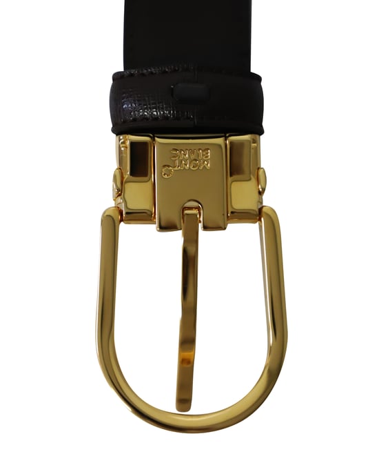Montblanc riem met gegraveerde gesp in bruin leer - Image 5