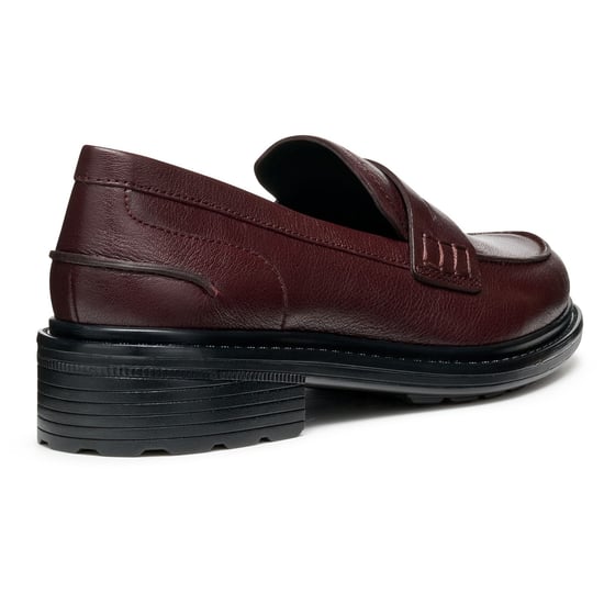 Geox D Walk Pleasure F Leather Women's Wine Moccasins Shoes - Image 2