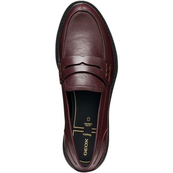 Geox D Walk Pleasure F Leather Women's Wine Moccasins Shoes - Image 4