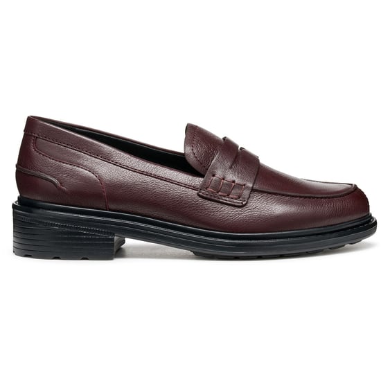 Geox D Walk Pleasure F Leather Women's Wine Moccasins Shoes - Image 5