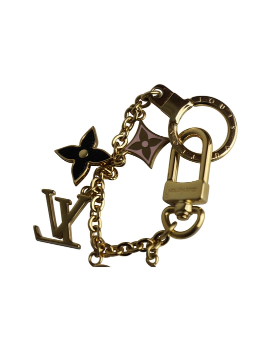 Louis Vuitton Fleur de Monogram Bag Charm in Gold Metal - Image 4